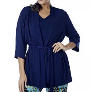 NEW Kim & Co. Navy Blue Belted Cardigan with Sash Size Small (bin 2J/3E)